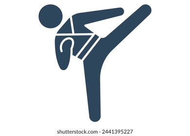 karate icon. icon related to sport, gym. solid icon style. element illustration.