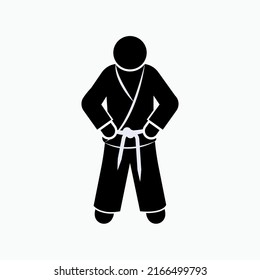 Karate Icon. Self Defense Sports, Japanese Martial Arts Symbol - Vector.