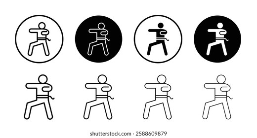 karate icon Simple outline vector logo