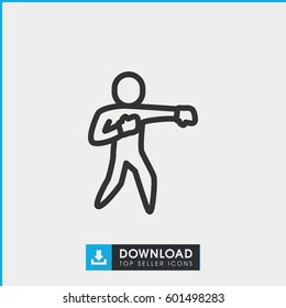 karate icon. simple outline karate vector icon. on white background.