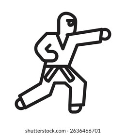 karate icon Thin line illustration