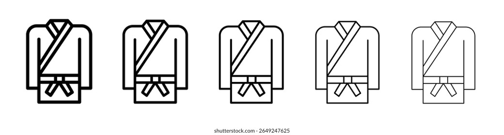 karate icon thin line outline set or collection
