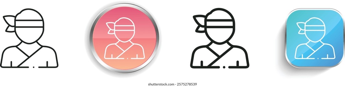 karate icon. Thin Linear, Regular and Button Style Design Isolated On White Background