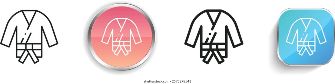 karate icon. Thin Linear, Regular and Button Style Design Isolated On White Background