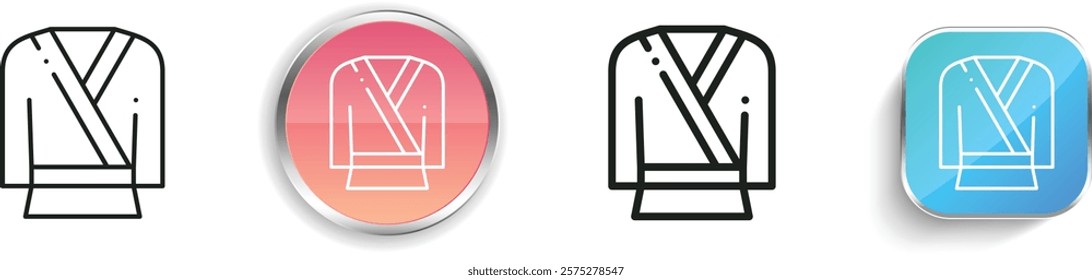 karate icon. Thin Linear, Regular and Button Style Design Isolated On White Background