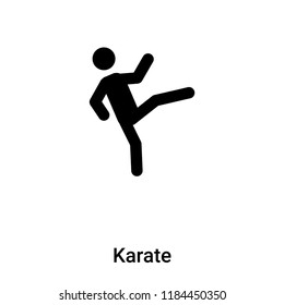 Karate icon vector isolated on white background, logo concept of Karate sign on transparent background, filled black symbol