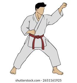 Karate Illustration Cartoon Character Drawing