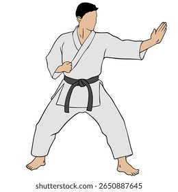 Karate Illustration Character Simple Art