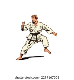 karate illustration Realistic and modern logo