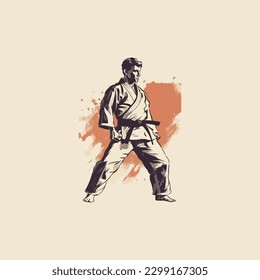 karate illustration Realistic and modern logo