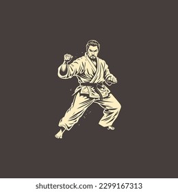 karate illustration Realistic and modern logo