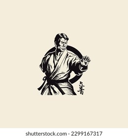 karate illustration Realistic and modern logo