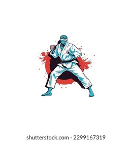 karate illustration Realistic and modern logo