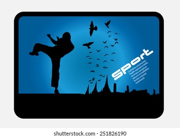 Karate illustration, vector 