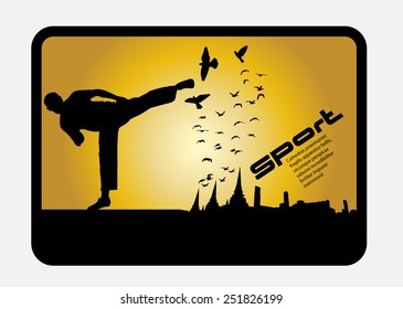 Karate illustration, vector 