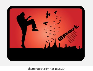 Karate illustration, vector 