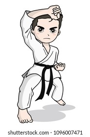 Karate image - Boy  /  Vector material of Japanese culture