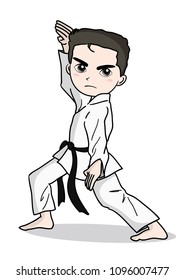 Karate image - Boy  /  Vector material of Japanese culture