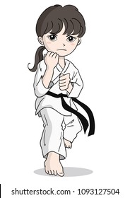 Karate image - girl  /  Vector material of Japanese culture