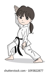 Karate image - girl  /  Vector material of Japanese culture