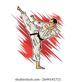 Karate Japanese Martial Arts illustration, perfect for t shirt design