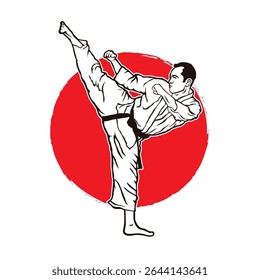 Karate Japanese Martial Arts illustration, perfect for t shirt design