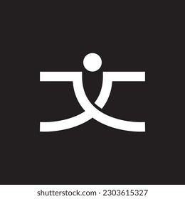karate japanish sport man logo illustration.