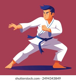 Karate, Ilustración vectorial de personajes de Judo Boy