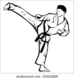 761 Karate kick sketch Images, Stock Photos & Vectors | Shutterstock