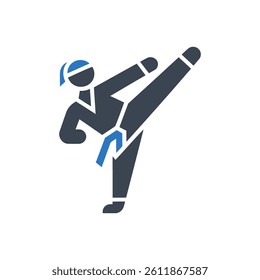 Karate kick Icon On White Background