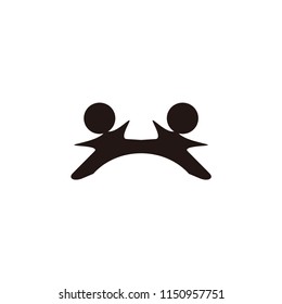 karate kick kids vector icon