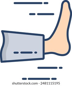 Karate Kick linear color illustration
