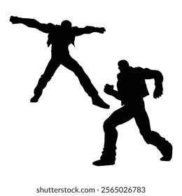 karate kick player silhouette SHapes Drawing Vol 16