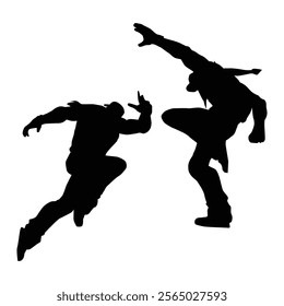 karate kick player silhouette SHapes Drawing Vol 09