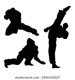 karate kick silhouette SHapes Drawing Vol 1
