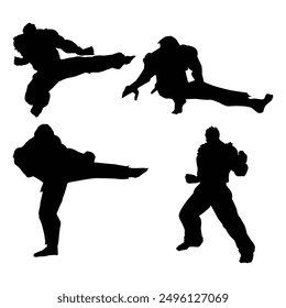 karate kick silhouette SHapes Drawing Vol 2