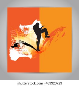 Karate kick. Vector illustration