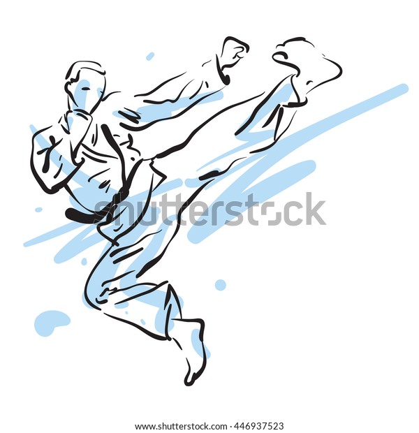 空手の蹴り ベクターイラスト のベクター画像素材 ロイヤリティフリー