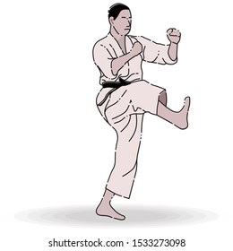 karate kicks, one of the basic techniques in karate