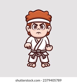 Karate Kid Angry Creative Cartoon Illustration