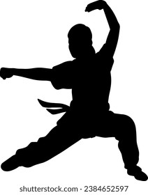 Karate Kind kung FU Silhouette