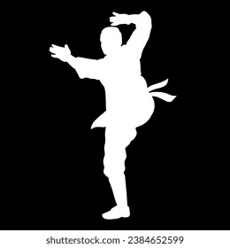 karate kid player silhouette vector file