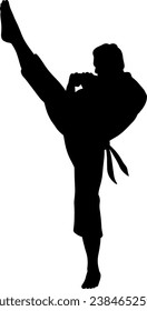 karate kid silhouette logo design