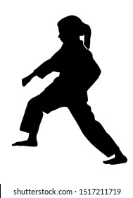 Karate kid stoct vector silhouette