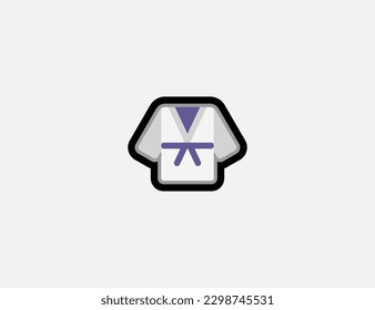 Karate Kimono Vektorsymbol. 
Martial Arts Uniform Emoji Illustration. Isolatives Kimono-Vektoremoticon