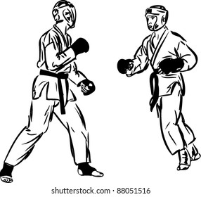 Karate Kyokushinkai sketch martial arts and combative sports