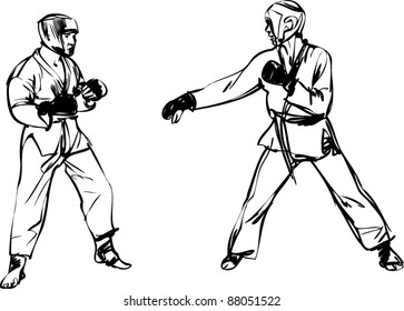 Karate Kyokushinkai sketch martial arts and combative sports