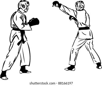 Karate Kyokushinkai sketch martial arts and combative sports