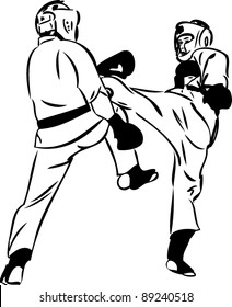 Karate Kyokushinkai sketch martial arts and combative sports