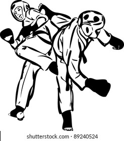 Karate Kyokushinkai sketch martial arts and combative sports